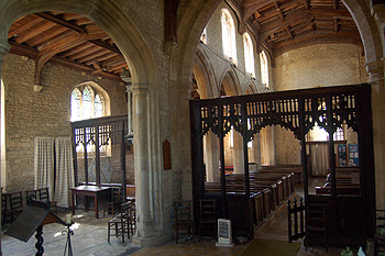 The nave and south aisle seen from the chancel May 2011